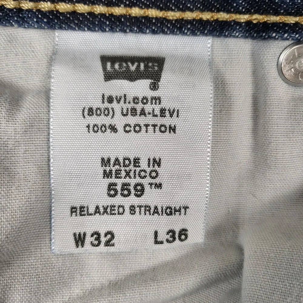 Levis 559 Vtg Y2K Relaxed Straight Jeans Mens 32x36 Blue Excellent Dark Wash